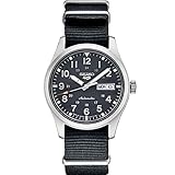 SEIKO SRPG31 Watch for Men - 5 Sports - Automatic with Manual Winding Movement, Blue-Gray Dial, Stainless Steel Case, Blue-Gray Nylon Strap, 100m Water Resistant, and Day/Date Display